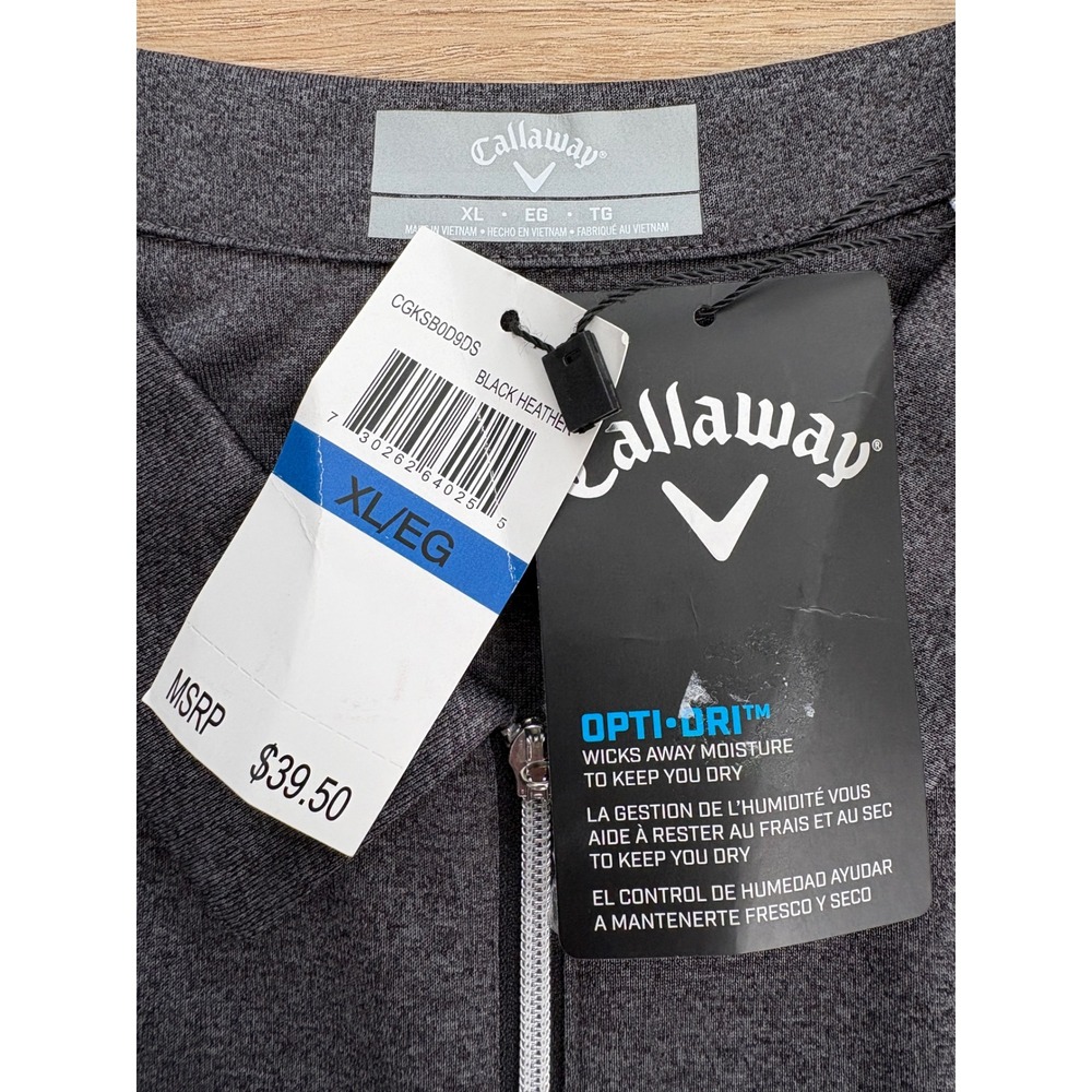 NWT Women's Callaway Opti-Dri 1/4 Zip Golf Polo - XL - Charcoal Heather XL - Picture 7 of 8